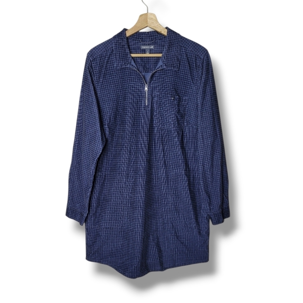 Toad&Co Navy Blue Half-Zip Long Sleeve Dress